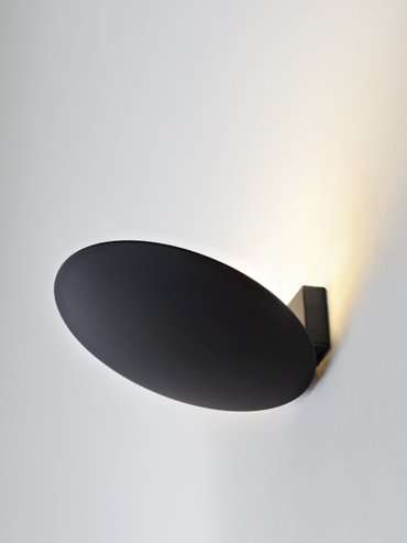 Catellani & Smith Lederam WF 25 Wandleuchte Scheibe schwarz LWF251