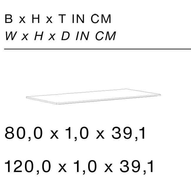 Schönbuch Urban Abdeckplatte für Lowboard und Sideboard Kommode B 80cm 1079.54