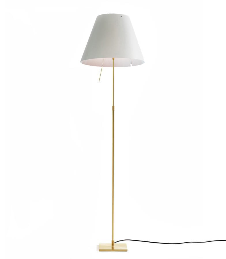 Luceplan Costanza Stehleuchte, Gestell messing (weiß) weiß 1D13NT000030+9D1301511702
