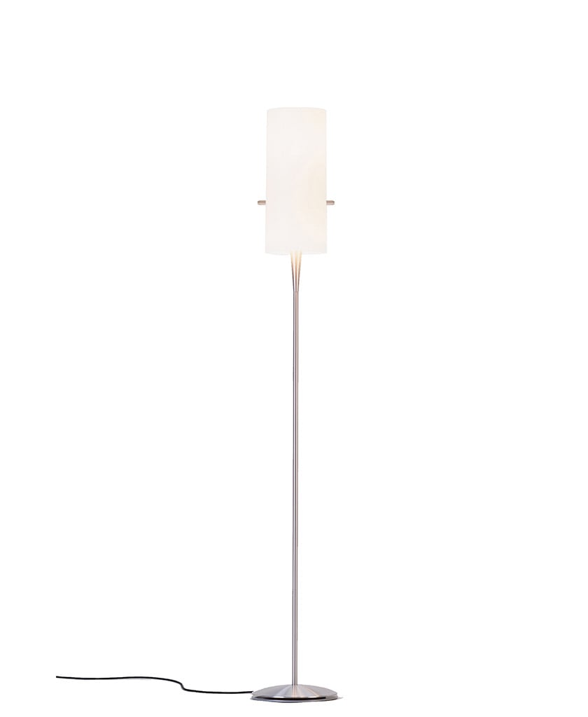 serien lighting Club Floor S Stehleuchte Aluminium gebürstet, Schirm Chintz weiß CL2101