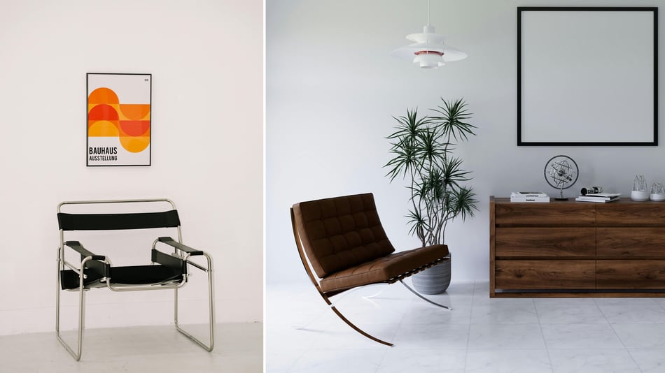 Clubsessel B3 und Barcelona Chair