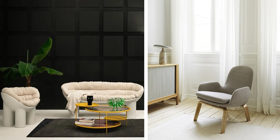 Driade Roly Poly Sessel und Normann Copenhagen Era Low Loungesessel
