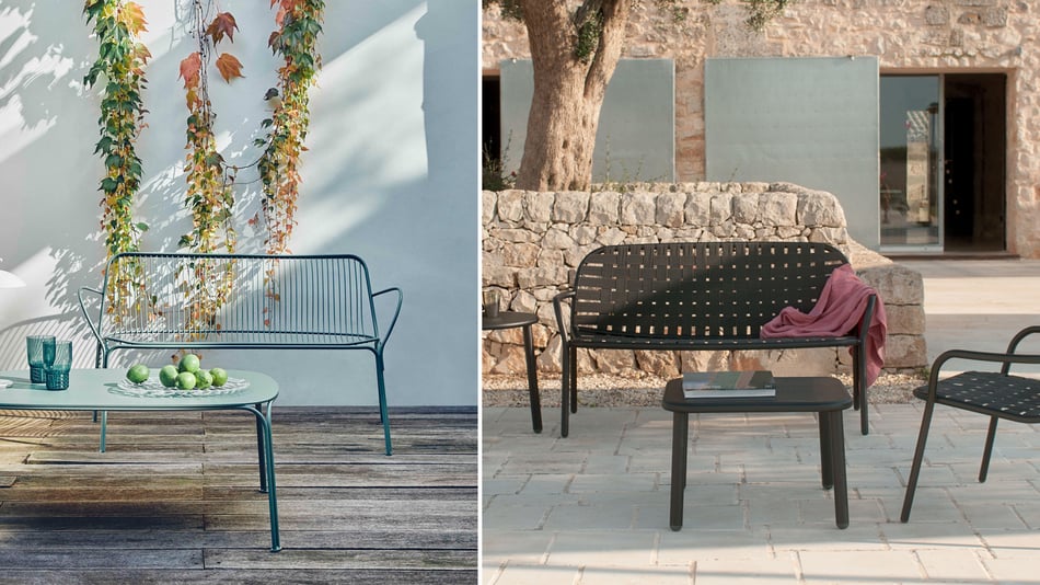 Kartell Hiray Loungesofa und emu Yard 537 Sofa