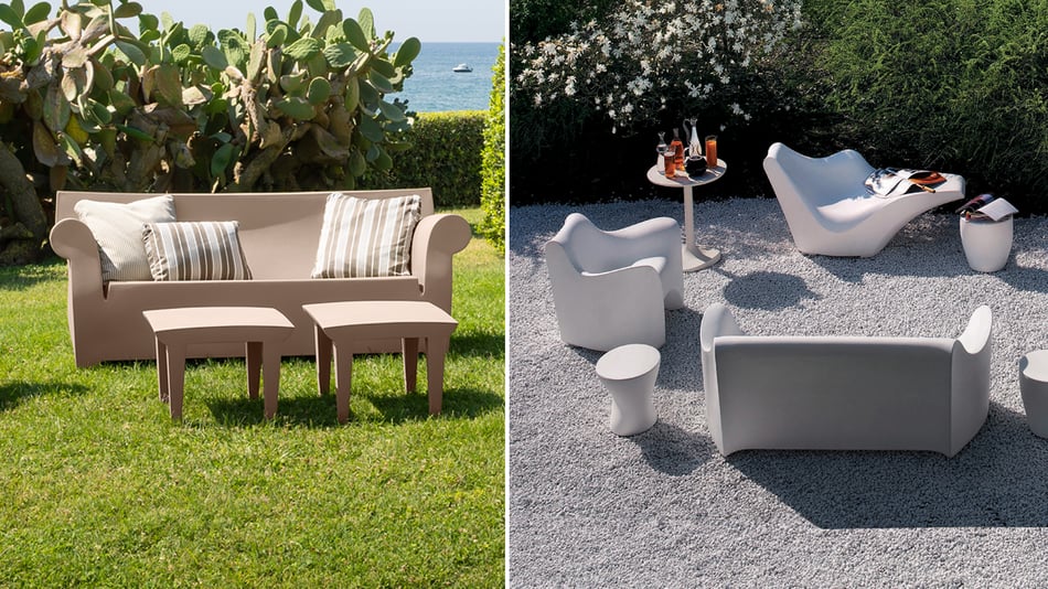 Kartell Bubble Club Sofa und Driade Tokyo Pop Sofa