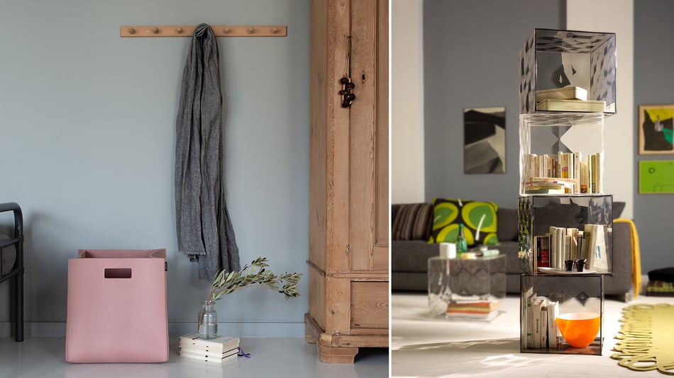 Hey-Sign Tall Box Filzkorb und Kartell Optic Container Hey-Sign Tall Box Filzkorb und Kartell Optic Container