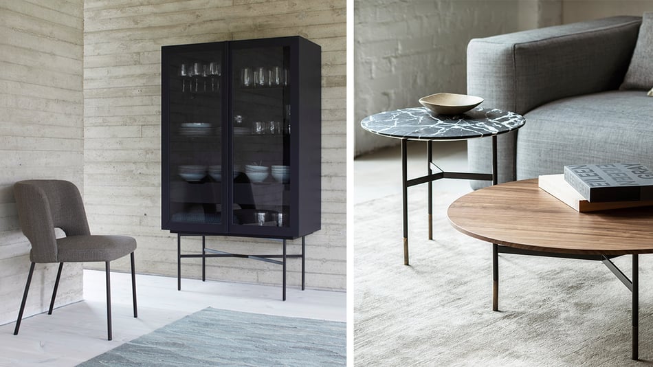 more HARRI Vitrine und more HARRI Beistelltisch