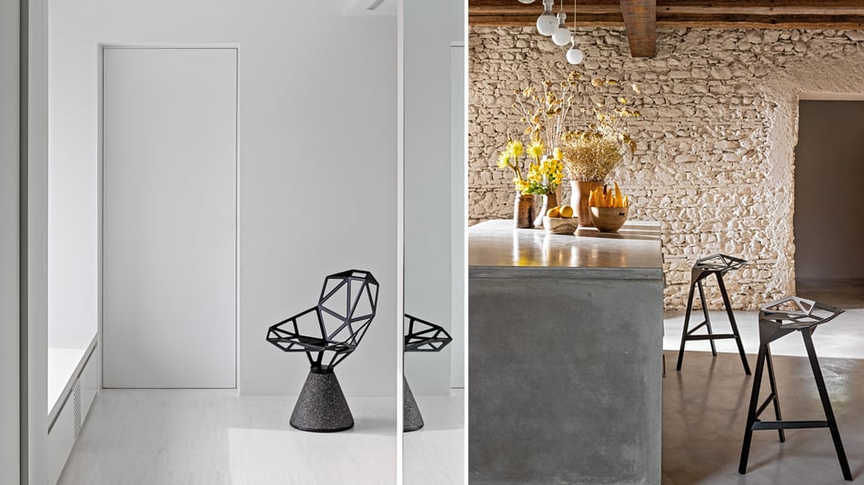 Magis Chair One Stuhl Beton und Magis Stool One