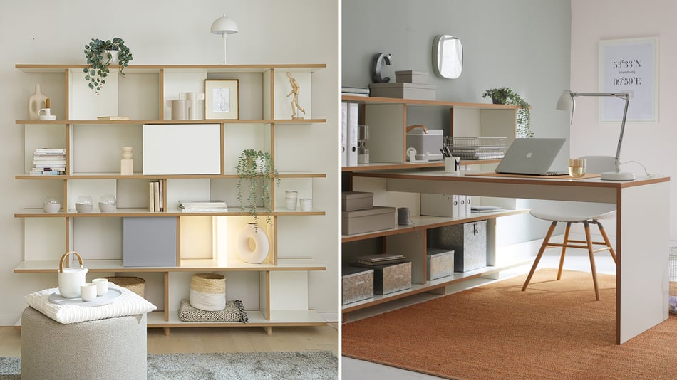 Tojo Stell Regalsystem und Tojo Anstell Tisch