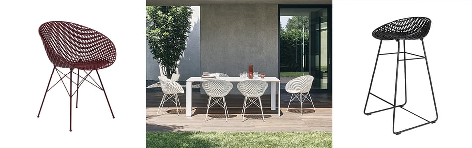 Kartell Smatrik Outdoor Stuhl und Kartell Smatrik Outdoor Barhocker