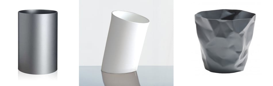 Kartell Papierkorb, Danese Milano In Attesa Papierkorb und Klein & More Bin Bin Papierkorb
