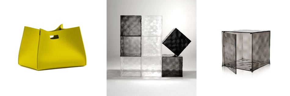 Hey-Sign Tall Box Filzkorb und Kartell Optic Container