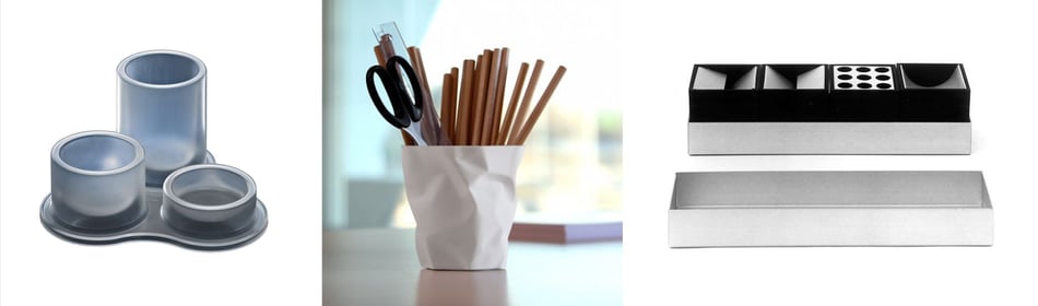Magis 123 Stiftebox, Klein & More Pen Pen Stiftehalter und Danese Milano Canarie Schreibtischset