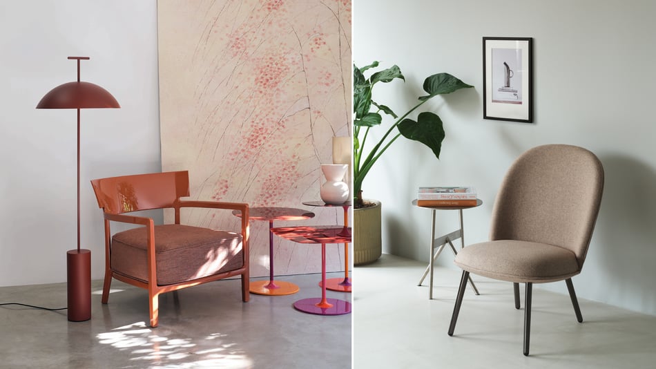 Kartell Cara Sessel und Normann Copenhagen Ace Loungesessel Kartell Cara Sessel und Normann Copenhagen Ace Loungesessel