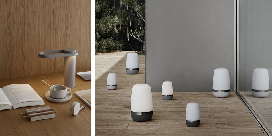 blomus Hoop Mobile LED Leuchte und blomus Spirit LED Tischleuchte