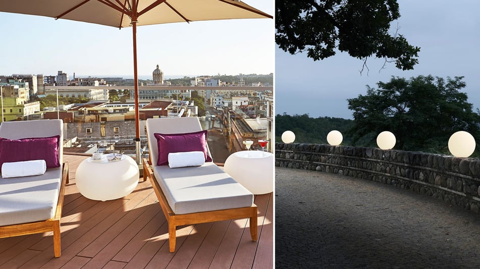 Moree Bubble Outdoor LED Lichtobjekt und Slide Globo Bodenleuchte