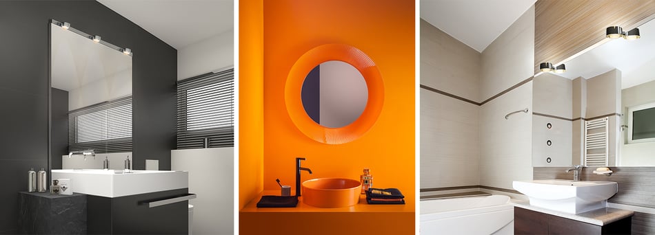 Top Light Puk Choice Mirror / Wall Wandleuchte, Kartell All Saints Spiegel und Top Light Puk Fix Spiegelklemmleuchte