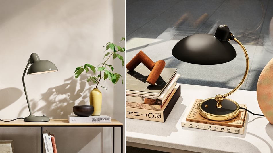 Fritz Hansen Kaiser Idell 6556-T Tischleuchte und Kaiser Idell 6631-T Luxus Tischleuchte