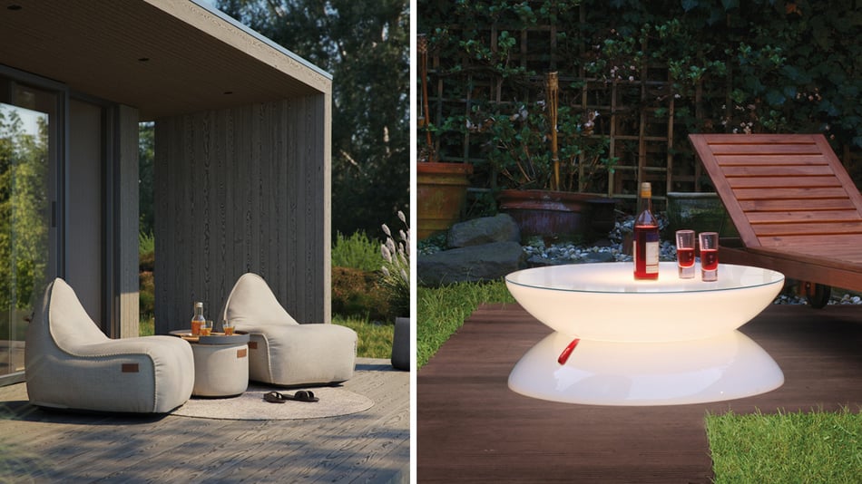 SACKit Cobana Outdoor Sitzsack und Moree Loungetisch