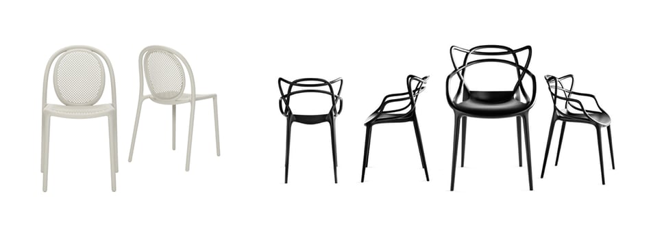 Pedrali Remind 3735 Armlehnstuhl und Kartell Masters Stuhl MPedrali Remind 3735 Armlehnstuhl und Kartell Masters Stuhl