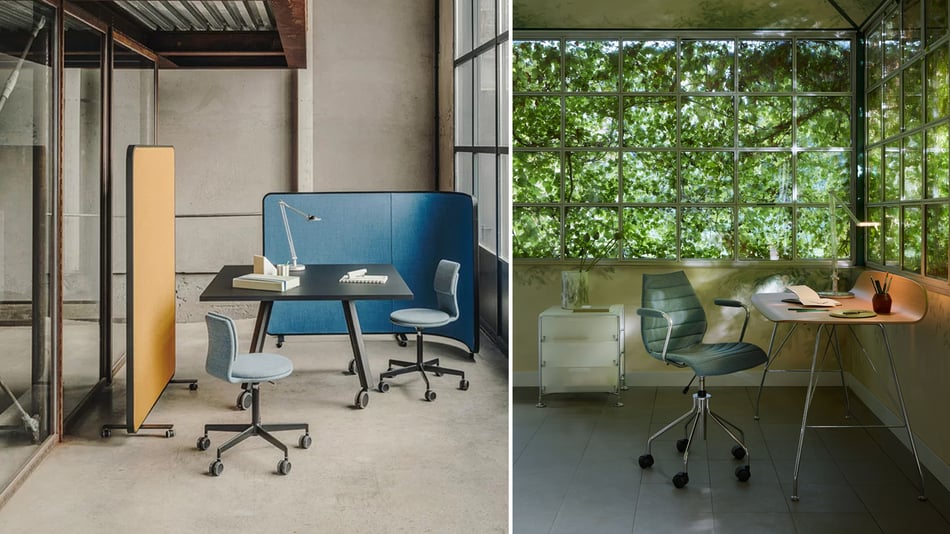 Lapalma Lab S70 Bürostuhl und Kartell Maui Soft Bürostuhl