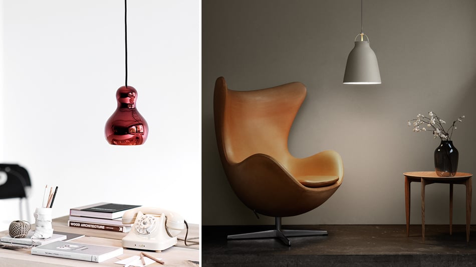 Fritz Hansen Lighting Calabash Pendelleuchte und Fritz Hansen Lighting Caravaggio Pendlleuchte